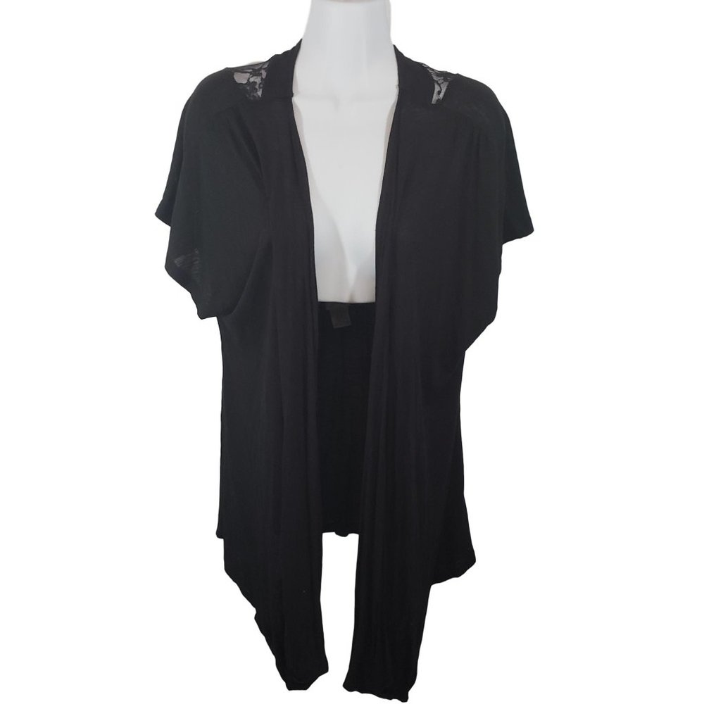 Eyelash Couture Lace-Backed Rayon Cardigan Sz XL